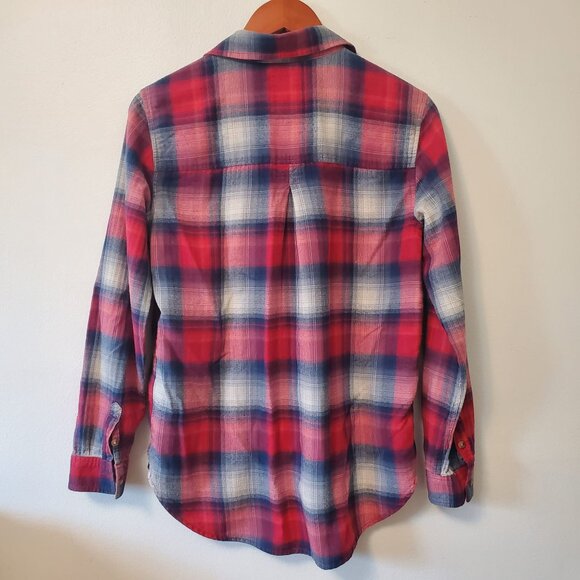 American Eagle Outfitters Women Shirt Boyfriend Plaid Fit Flannel Size M Casual - Picture 2 of 10
